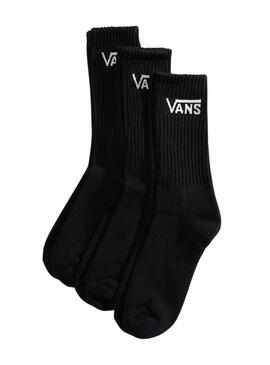 Pacco 3 calze alte Vans Classic Crew nere per uomo e donna