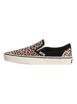 Scarpe Vans Classic Slip-On leopardate nere per donna.