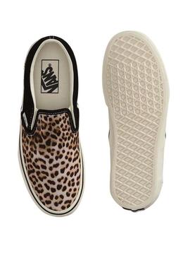 Scarpe Vans Classic Slip-On leopardate nere per donna.