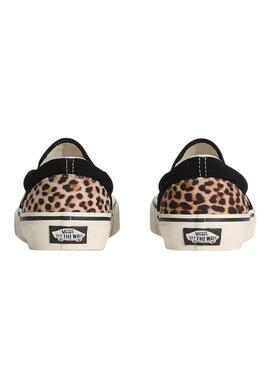 Scarpe Vans Classic Slip-On leopardate nere per donna.