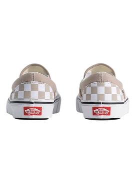 Scarpe Vans Classic Slip-On Checkerboard beige per donna