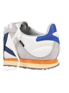 Sneakers Munich Massana Classic bianche e blu per uomo.