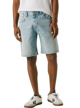 Jeans Pepe Jeans Bermuda Tom in denim chiaro per uomo.
