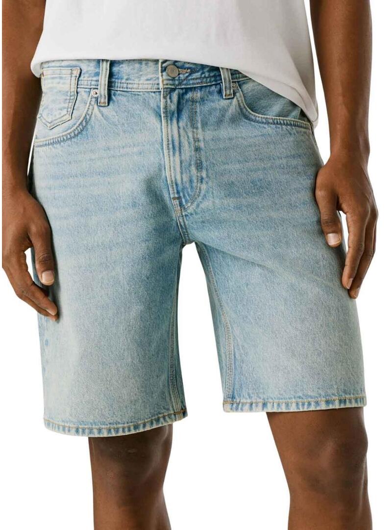 Jeans Pepe Jeans Bermuda Tom in denim chiaro per uomo.