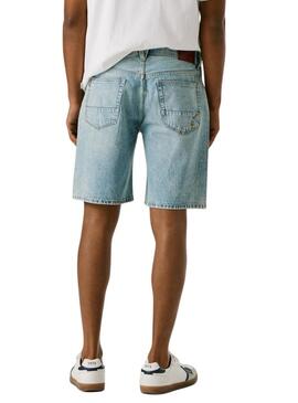 Jeans Pepe Jeans Bermuda Tom in denim chiaro per uomo.