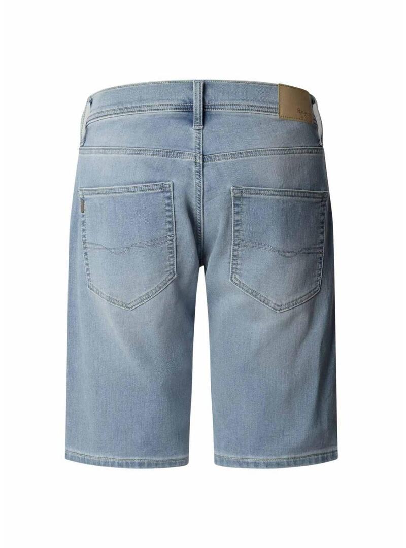 Bermuda Pepe Jeans Gymdigo in denim chiaro per uomo.