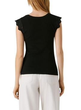 Maglietta Pepe Jeans Mireya nera da donna.