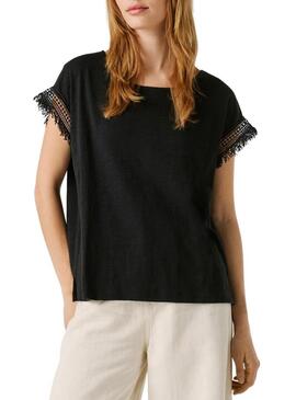 Maglietta Pepe Jeans Nain nera per donna