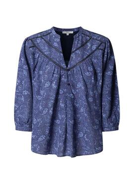 Maglia Pepe Jeans Brigitte blu per donna