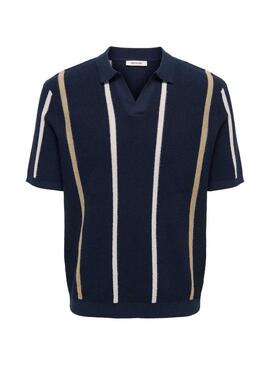 Maglia Polo Only and Sons Dark Navy per uomo