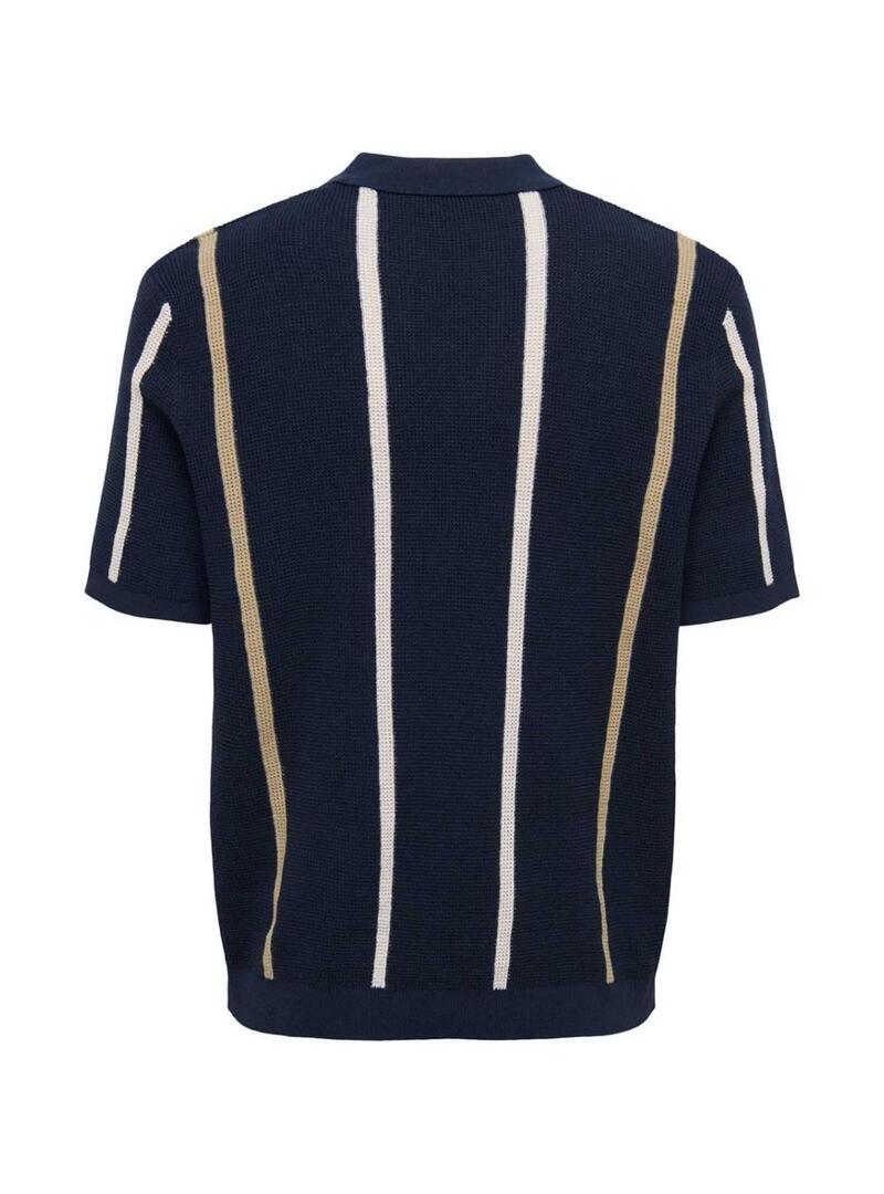 Maglia Polo Only and Sons Dark Navy per uomo