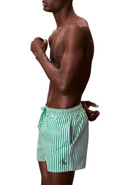 Costume da bagno Calvin Klein Jeans a righe verdi Penny per uomo