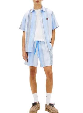 Bermuda Tommy Jeans Stripe blu per uomo