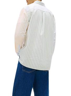 Camicia Tommy Jeans Fun Stripe a righe multicolore per uomo