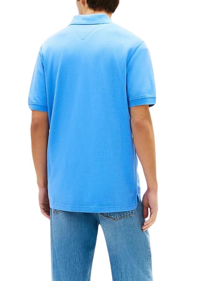 Polo Tommy Jeans basic azzurro per uomo.