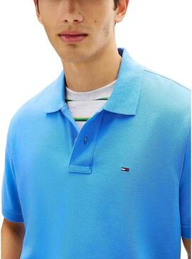 Polo Tommy Jeans basic azzurro per uomo.