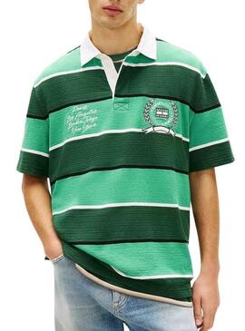Polo Tommy Jeans Rugby verde per uomo