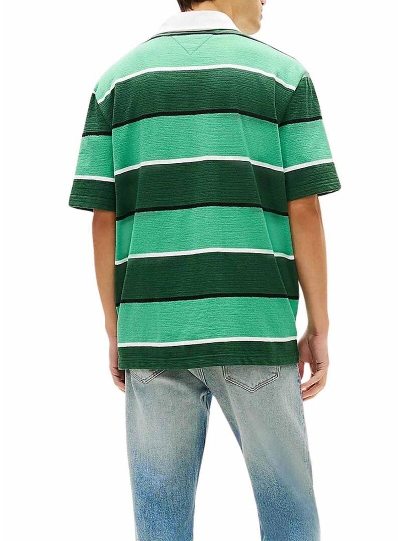 Polo Tommy Jeans Rugby verde per uomo