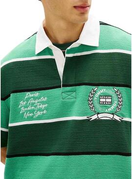 Polo Tommy Jeans Rugby verde per uomo