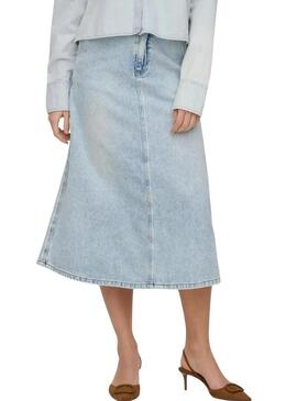 Gonna di jeans Only Mindy midi lavata chiara per donna