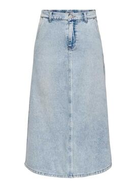 Gonna di jeans Only Mindy midi lavata chiara per donna