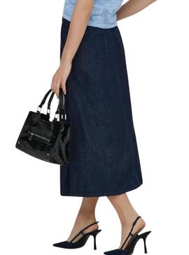 Gonna di jeans Only Mindy midi lavata scura per donna