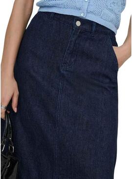 Gonna di jeans Only Mindy midi lavata scura per donna