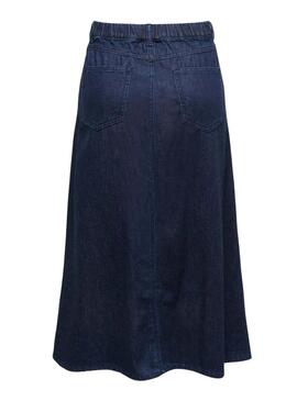 Gonna di jeans Only Mindy midi lavata scura per donna