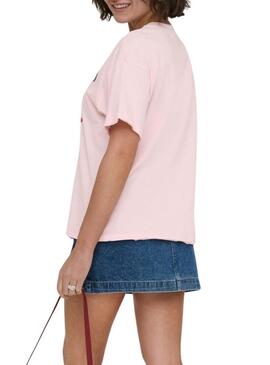 Maglietta rosa donna Only Rolling Stones