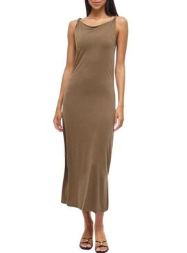 Abito midi marrone Vila Vimodala per donna