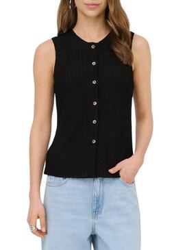 Gilet Only Ilse nero strutturato da donna.