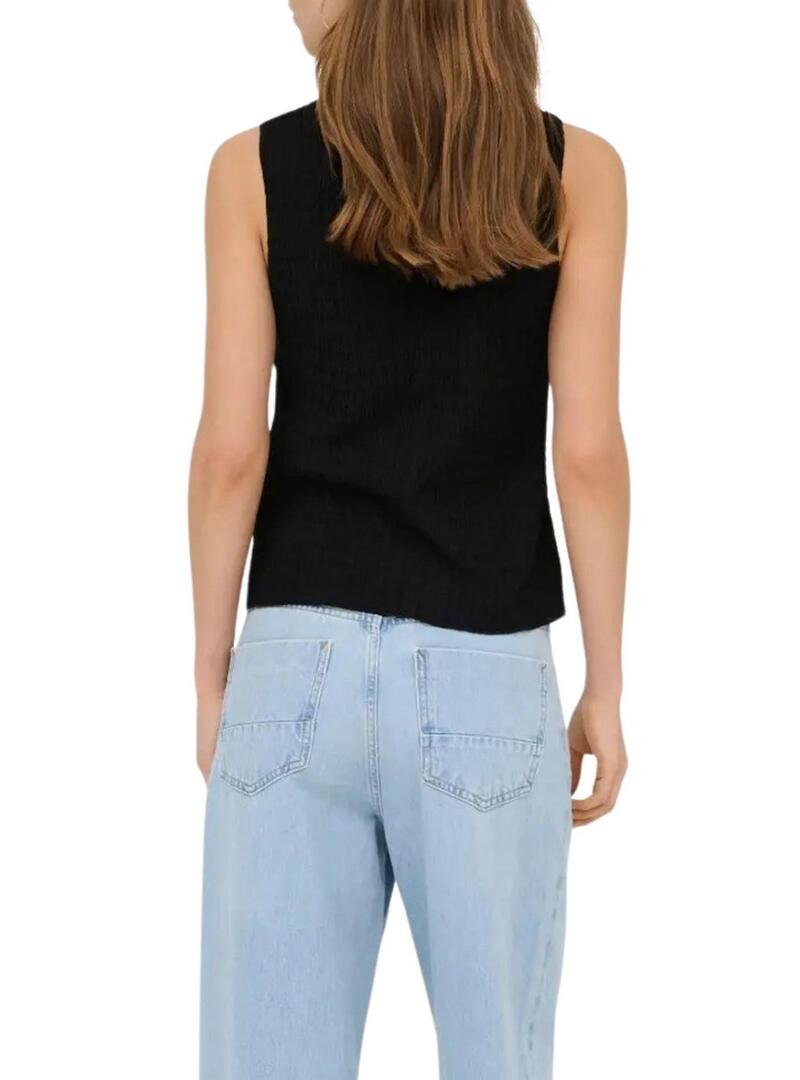Gilet Only Ilse nero strutturato da donna.