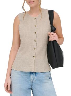 Gilet Only Ilse beige strutturato da donna