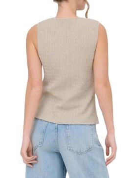 Gilet Only Ilse beige strutturato da donna