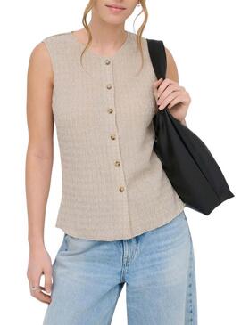 Gilet Only Ilse beige strutturato da donna