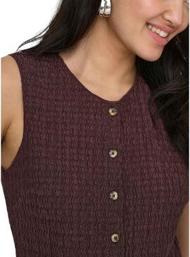 Gilet Only Ilse struttura marrone da donna