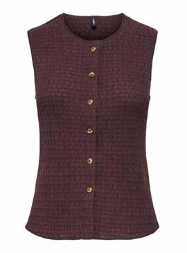 Gilet Only Ilse struttura marrone da donna