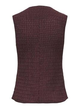 Gilet Only Ilse struttura marrone da donna