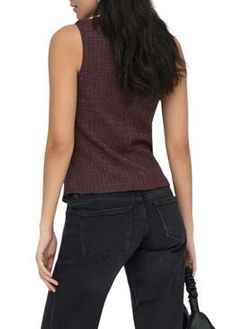 Gilet Only Ilse struttura marrone da donna