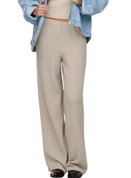 Pantaloni Only Ilse struttura beige per donna