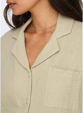 Camicia Only Thyra beige per donna
