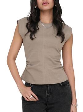 Top Only Marie arrugato tostato per donna