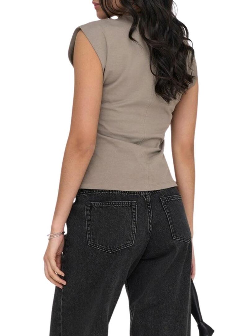 Top Only Marie arrugato tostato per donna