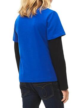 T-Shirt Calvin Klein Box Logo blu Bambino