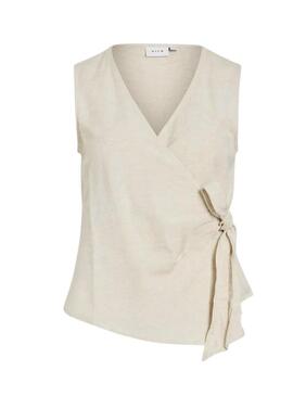 Top Vila Prisilla bianco per donna