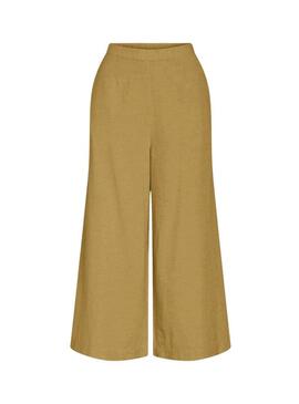 Pantaloni coulotte Vila Prisilla mostarda per donna