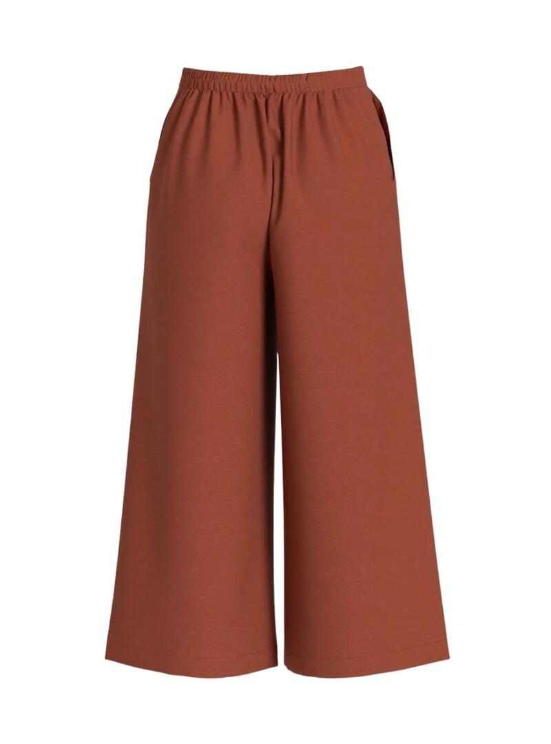 Pantaloni coulotte Vila Prisilla color terracotta per donna
