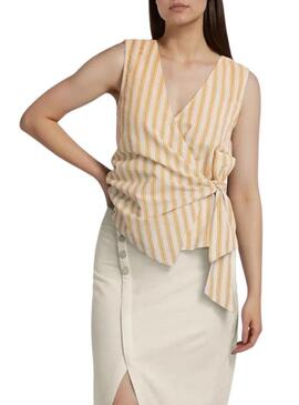 Top Vila Prisilla a righe gialle per donna