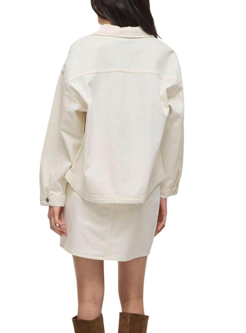 Giacca di jeans Vila Jaf bianca da donna