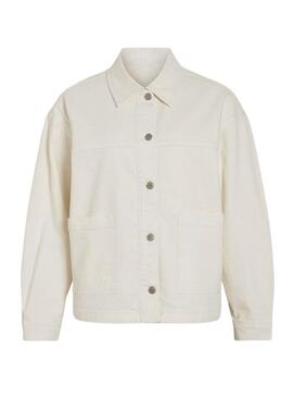 Giacca di jeans Vila Jaf bianca da donna